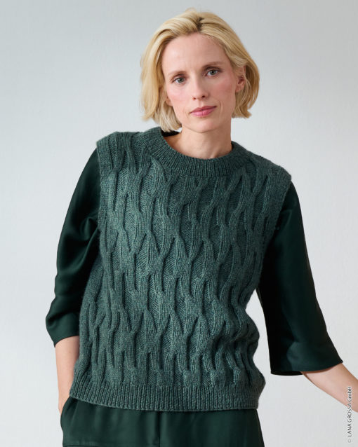 Strickset Slipover Im Struktur-Rippenmuster Aus Cool Merino Von Lana Grossa