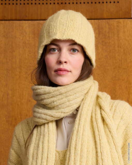 Strickset Mütze Mit Rippenmuster Aus Airy Von Lana Grossa