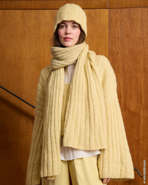 Strickset Schal Mit Rippenmuster Aus Airy Von Lana Grossa