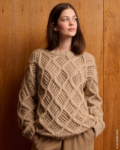 Strickset Pullover Im Rauten-Lochmuster Aus Cool Merino Big Und Glamour Von Lana Grossa