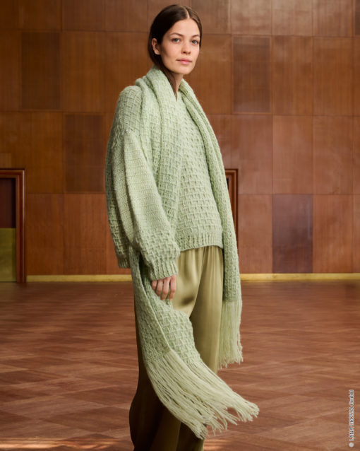 Strickset Schal Mit Fransen Aus Airy Von Lana Grossa