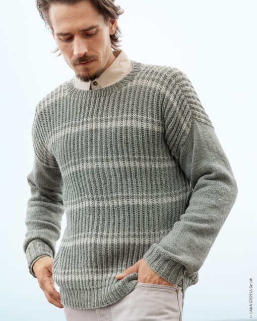 Strickset Pullover Mit Streifen Aus Merino Uno Von Lana Grossa