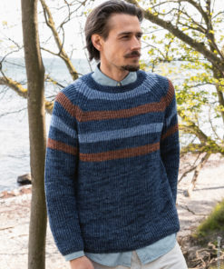 Strickset Streifenpullover Im Halbpatent aus Cool Wool Vintage von Lana Grossa