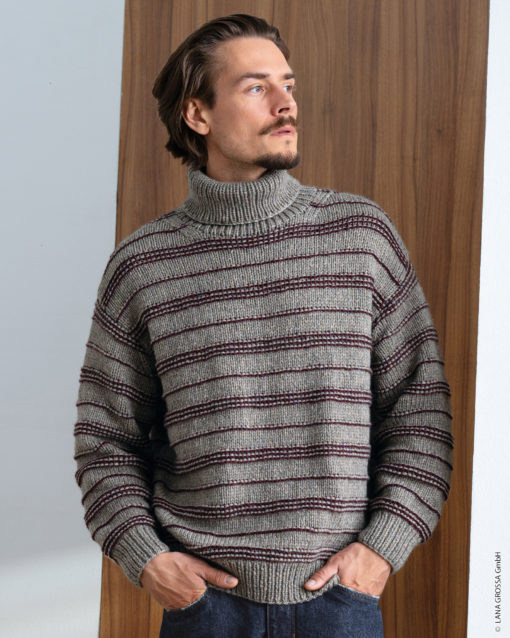 Strickset Pullover Mit Streifen Aus Alta Moda Cashmere 16 Von Lana Grossa