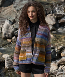 Strickset Jacke Im Hebe-perlmuster aus Gomitolo Intenso von Lana Grossa