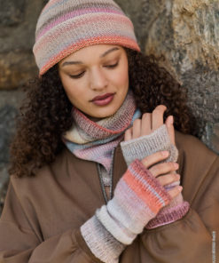 Strickset 1-knäuel-set: Loop, Handstulpen & Mütze aus Gomitolo Intenso von Lana Grossa