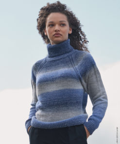 Strickset Raglan-rollkragen-pullover aus Gomitolo Gala von Lana Grossa