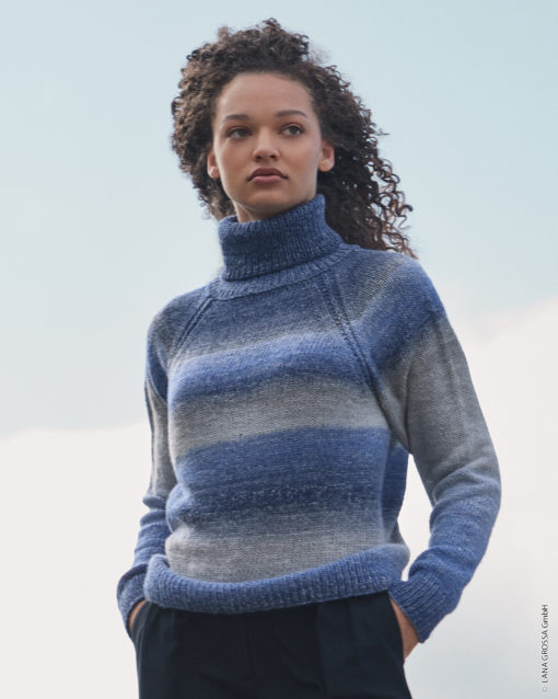 Strickset Raglan-Rollkragen-Pullover Aus Gomitolo Gala Von Lana Grossa