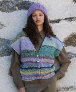 Strickset Top Down Weste Im Mustermix aus Gomitolo Fumo von Lana Grossa