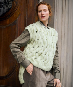 Strickset Zopfmuster-pullunder aus Nebbia von Lana Grossa