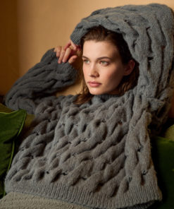 Strickset Zopfmuster-pullunder aus Nebbia von Lana Grossa