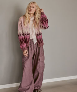 Strickset Jacquard-jacke aus Natural Alpaca Pelo, Silkhair und Orsetto von Lana Grossa