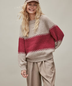 Strickset Raglan-pullover Mit Jacquardborte aus Natural Lama Fine und Silkhair von Lana Grossa