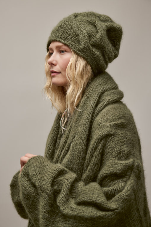 Strickset Mütze Im Zopfmuster Aus Mohair Di Gio Von Lana Grossa