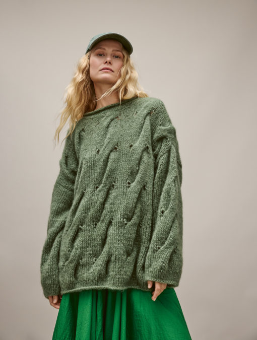 Strickset Oversized-Sweater Im Zopfmuster Aus Mohair Di Gio Von Lana Grossa