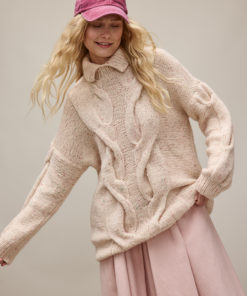 Strickset Long-sweater aus Ecopuno und Natural Superkid Tweed von Lana Grossa