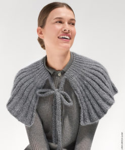 Strickset Cape Mit Bindeband aus Mohair Di Gio und Glamour von Lana Grossa