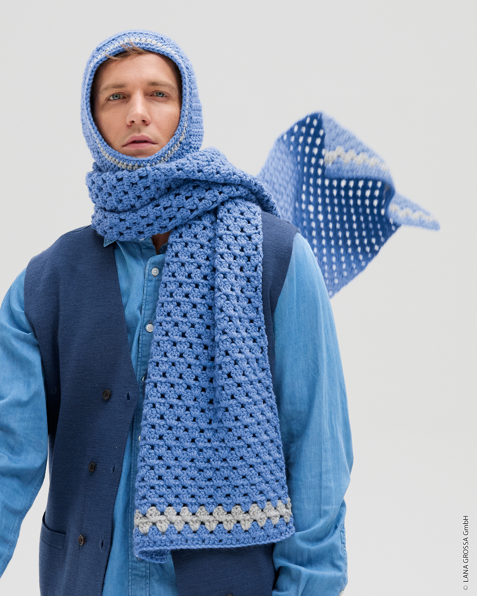 Strickset Häkelschal Aus Cool Merino Big Von Lana Grossa 1 Strickset Häkelschal Aus Cool Merino Big Von Lana Grossa