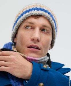 Strickset Streifenmütze aus Cool Merino von Lana Grossa