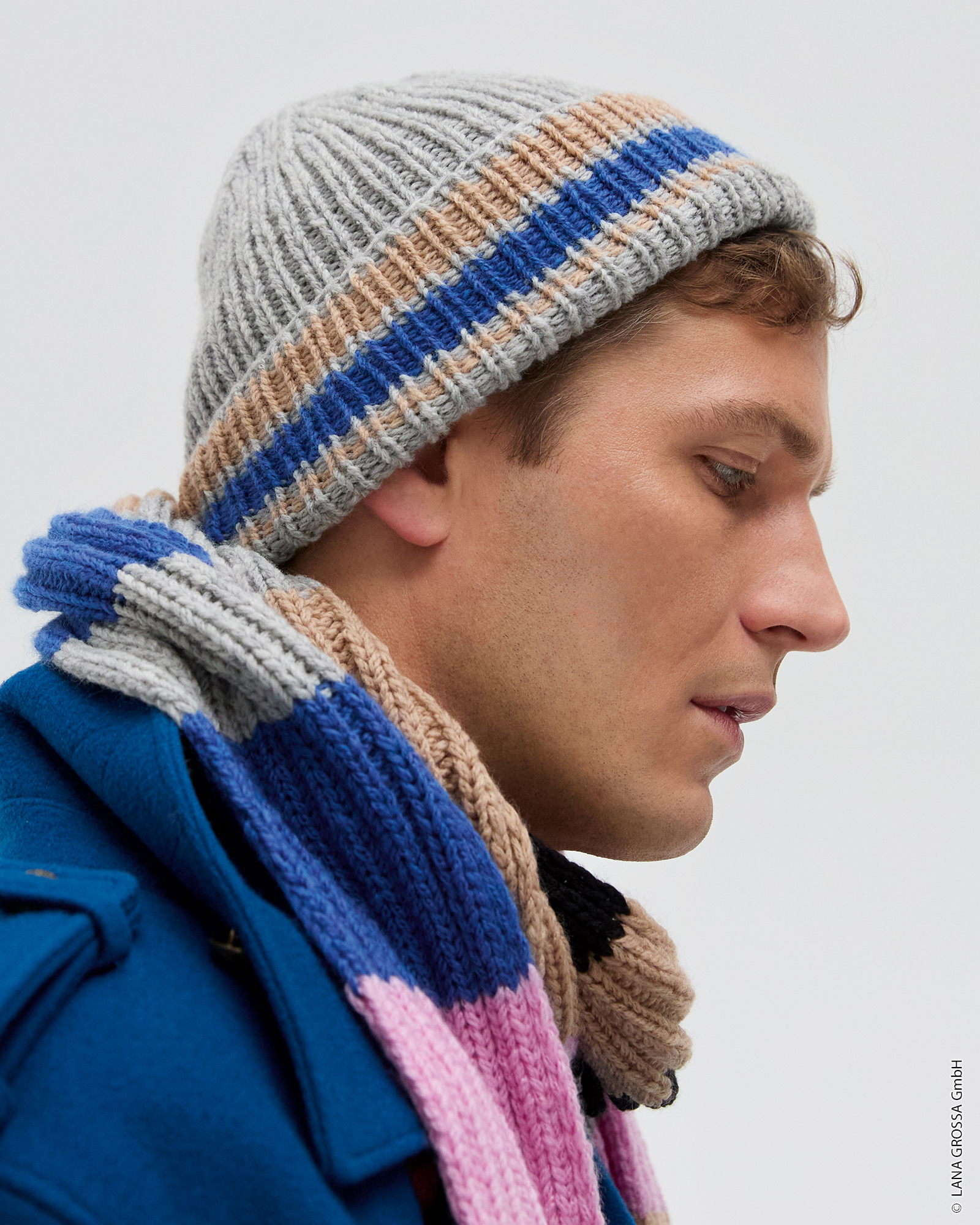 Strickset Streifenmütze Aus Cool Merino Von Lana Grossa 2 Strickset Streifenmütze Aus Cool Merino Von Lana Grossa – Bild 2