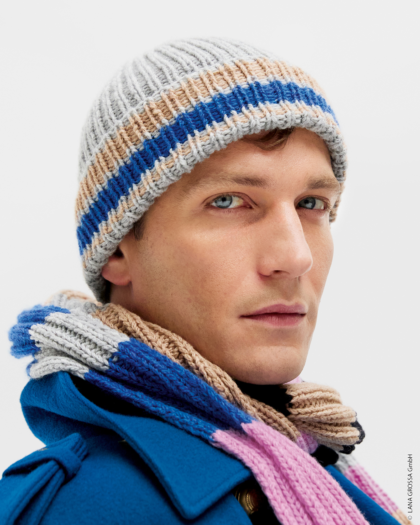 Strickset Streifenmütze Aus Cool Merino Von Lana Grossa 3 Strickset Streifenmütze Aus Cool Merino Von Lana Grossa – Bild 3