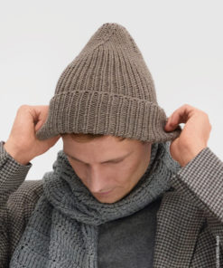 Strickset Mütze Im Rippenmuster aus Cool Wool Superbig Mélange von Lana Grossa