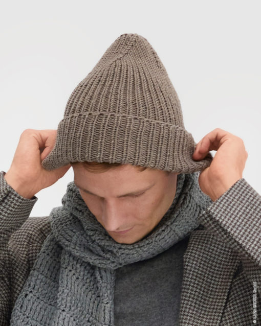 Strickset Mütze Im Rippenmuster Aus Cool Wool Superbig Mélange Von Lana Grossa