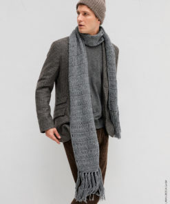 Strickset Schal Im Häkelmuster aus Cool Wool Superbig Mélange von Lana Grossa