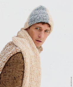 Strickset Mütze Mit Farbsegmenten aus Nebbia von Lana Grossa