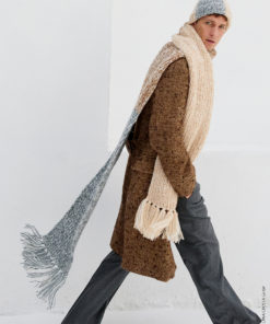 Strickset Schal Mit Blockstreifen aus Nebbia von Lana Grossa