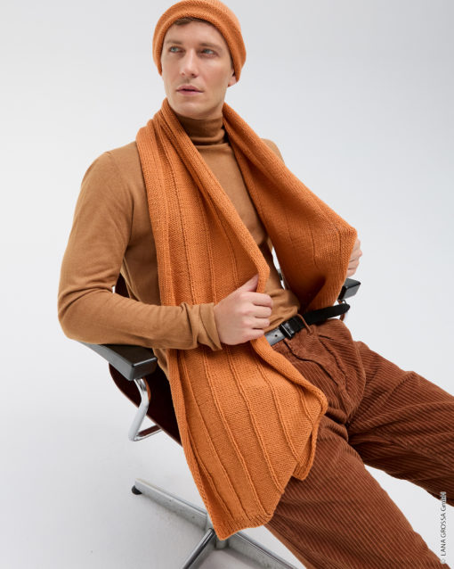 Strickset Schal Im Rippenmuster Aus Cool Wool Big Von Lana Grossa