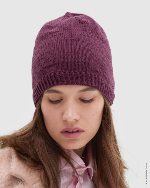 Strickset Mütze Mit Bündchen Aus Cool Wool Von Lana Grossa