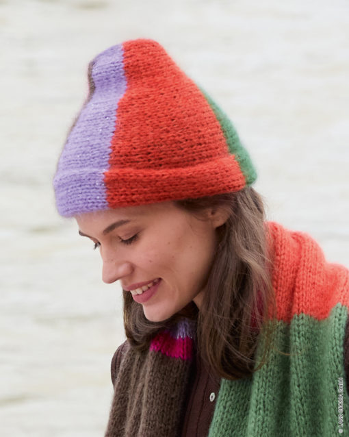 Strickset Mütze Quergestrickt Aus Mohair Di Gio Und Glamour Von Lana Grossa
