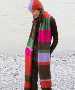 Strickset Schal Mit Blockstreifen aus Mohair Di Gio und Glamour von Lana Grossa