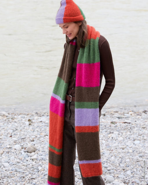 Strickset Schal Mit Blockstreifen Aus Mohair Di Gio Und Glamour Von Lana Grossa