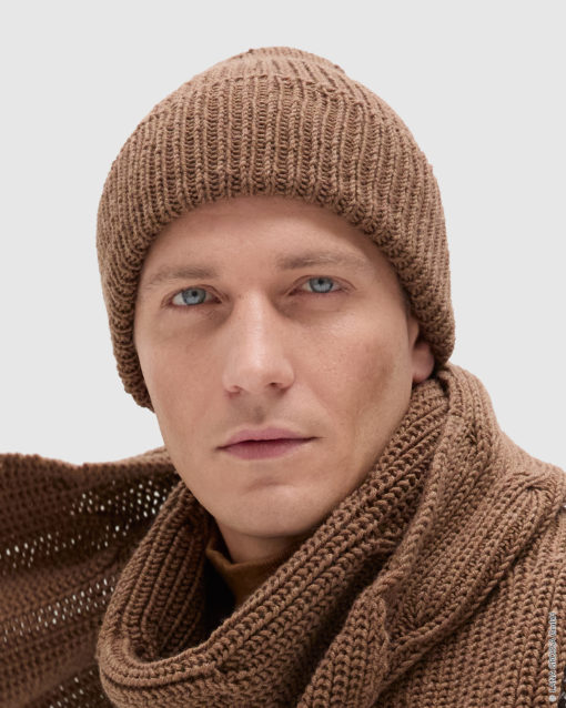 Strickset Mütze Mit Umschlag Aus Cool Wool Big Mélange Von Lana Grossa