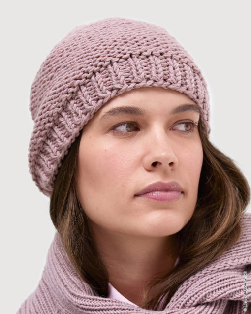 Strickset Mütze Glatt Links Aus Cool Wool Big Mélange Von Lana Grossa