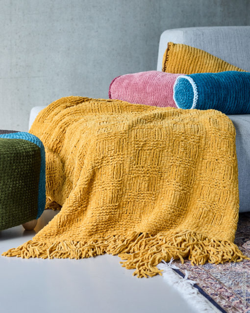 Strickset Decke Im Rechts-Linksstrukturmuster Aus The Look Von Lana Grossa