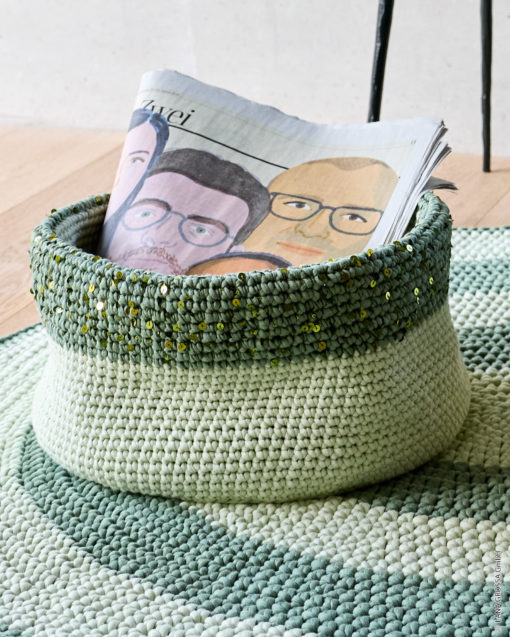 Strickset Bodenkorb In Festen Maschen Aus The Tube Und Cosmo Von Lana Grossa