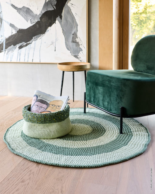 Strickset Runder Teppich In Halben Stäbchen Aus The Tube Von Lana Grossa