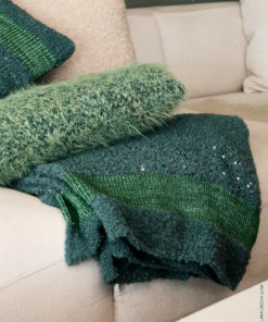 Strickset Decke Mit Streifen Und Pailletten aus Orsetto, Vintage Superchunky und Cosmo von Lana Grossa