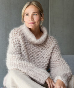 Strickset Rollkragenpulli Im Röschenmuster aus Mohair Moda von Lana Grossa