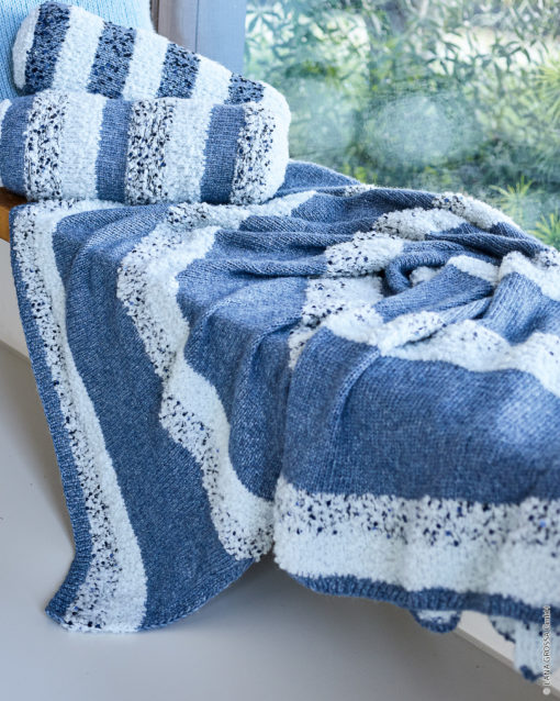 Strickset Decke Glatt Rechts Mit Pailletten Aus Orsetto, Brigitte No. 2 Und Cosmo Von Lana Grossa