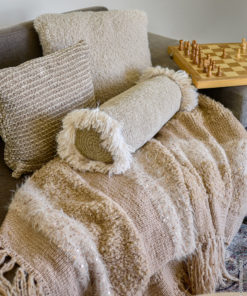 Strickset Gestreifte Decke Mit Fransen Und Pailletten aus Winter Softness, Basta, Cosmo und Orsetto von Lana Grossa