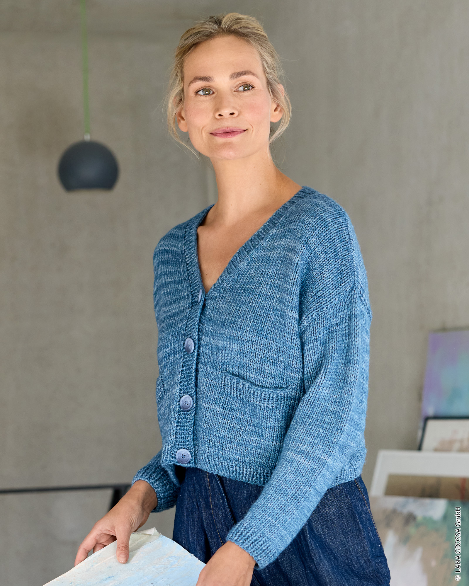Strickset Jacke Mit Eingestrickten Taschen Aus Brigitte No.2 Vintage Von Lana Grossa 1 Strickset Jacke Mit Eingestrickten Taschen Aus Brigitte No.2 Vintage Von Lana Grossa