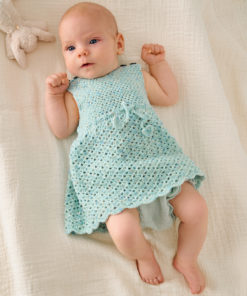 Strickset Kleid Mit Herzchen aus Cool Wool Baby Print Punto von Lana Grossa