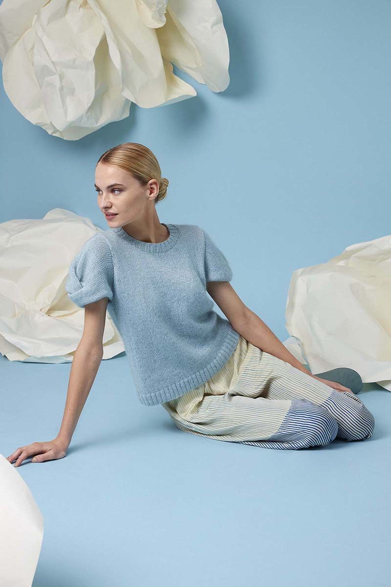 Strickset Kurzarmpullover Aus Baby Cotton Und Lace Von Lang Yarns 1 Strickset Kurzarmpullover Aus Baby Cotton Und Lace Von Lang Yarns