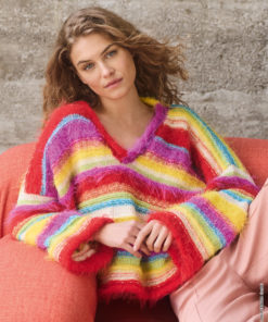 Strickset V-pullover Mit Streifen aus Basta, Bottoni und Summer Softness von Lana Grossa