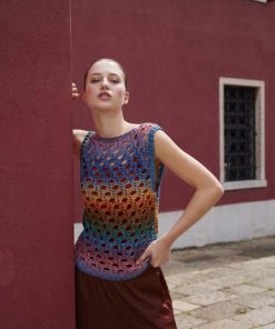 Strickset T-Shirt gehäkelt aus Quattro Dégradé von Lang Yarns