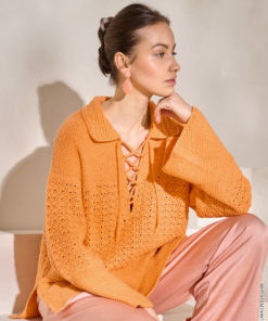 Strickset Pullover Mit Bandverschluss aus Cotonella von Lana Grossa